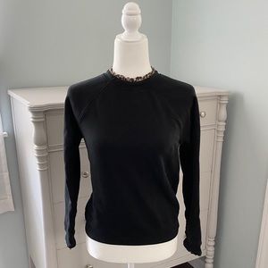 J Crew Leopard Trim Sweatshirt